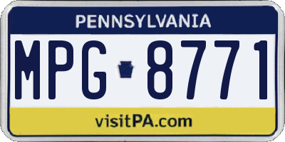 PA license plate MPG8771