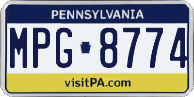 PA license plate MPG8774