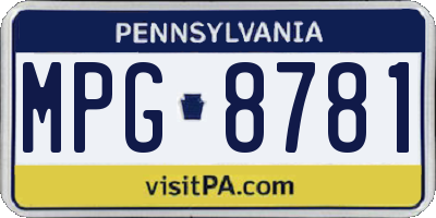PA license plate MPG8781