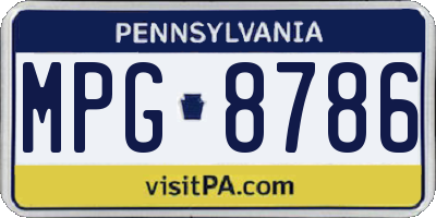 PA license plate MPG8786