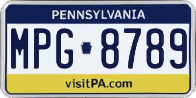 PA license plate MPG8789