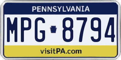 PA license plate MPG8794