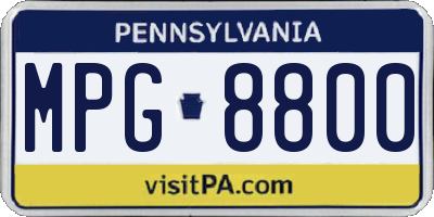 PA license plate MPG8800