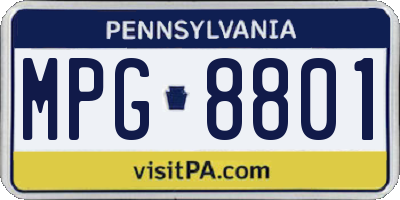 PA license plate MPG8801