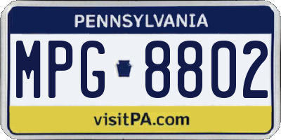 PA license plate MPG8802