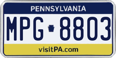 PA license plate MPG8803