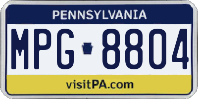 PA license plate MPG8804