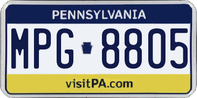 PA license plate MPG8805