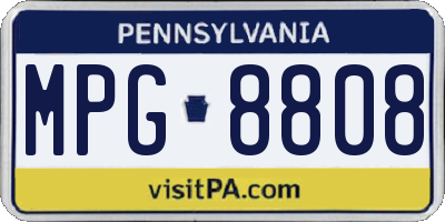 PA license plate MPG8808