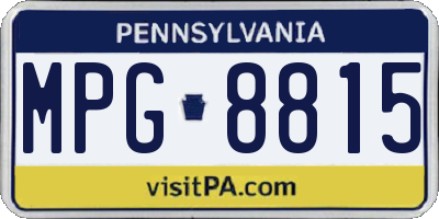 PA license plate MPG8815