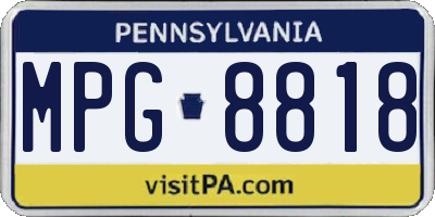 PA license plate MPG8818