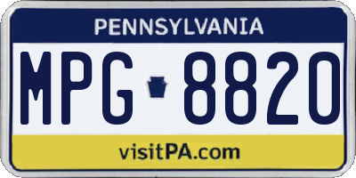 PA license plate MPG8820