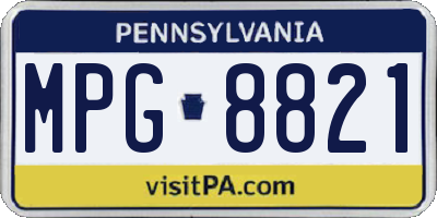 PA license plate MPG8821