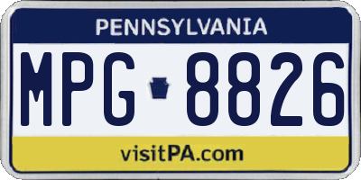 PA license plate MPG8826