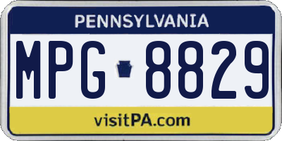 PA license plate MPG8829