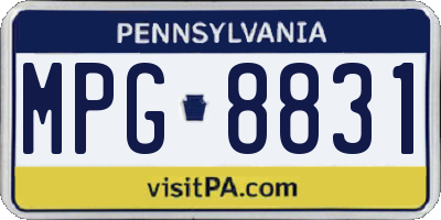 PA license plate MPG8831