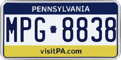 PA license plate MPG8838