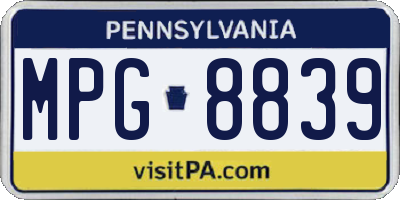 PA license plate MPG8839