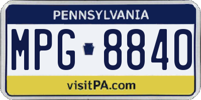 PA license plate MPG8840
