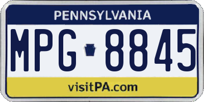 PA license plate MPG8845