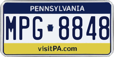 PA license plate MPG8848