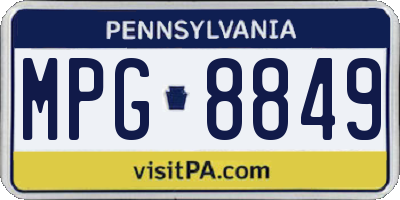 PA license plate MPG8849