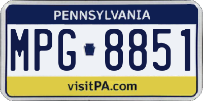 PA license plate MPG8851