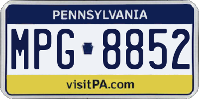 PA license plate MPG8852