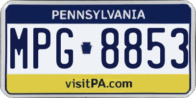 PA license plate MPG8853