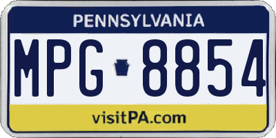 PA license plate MPG8854
