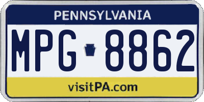 PA license plate MPG8862