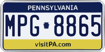 PA license plate MPG8865