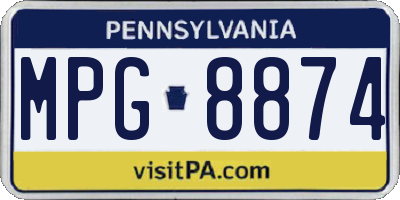 PA license plate MPG8874