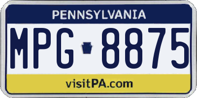 PA license plate MPG8875