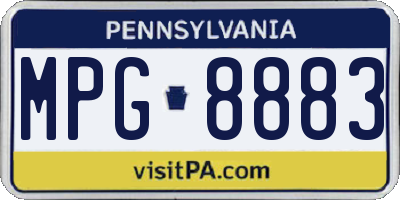 PA license plate MPG8883