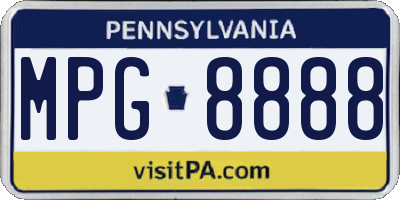 PA license plate MPG8888