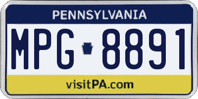 PA license plate MPG8891