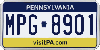 PA license plate MPG8901