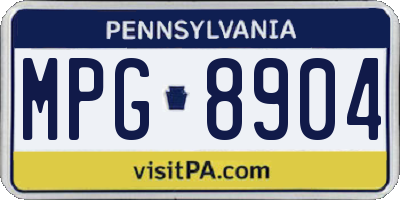 PA license plate MPG8904