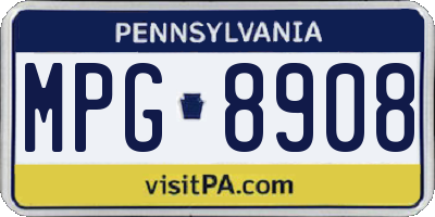PA license plate MPG8908