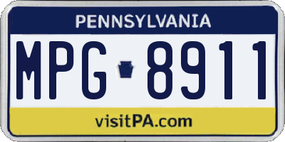 PA license plate MPG8911