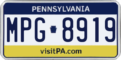 PA license plate MPG8919
