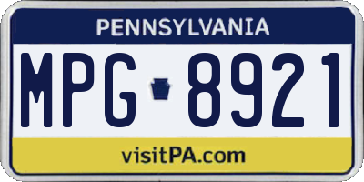 PA license plate MPG8921