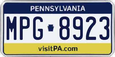 PA license plate MPG8923
