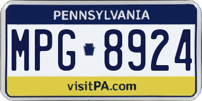 PA license plate MPG8924
