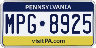 PA license plate MPG8925