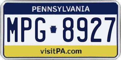 PA license plate MPG8927