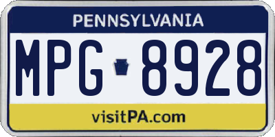 PA license plate MPG8928