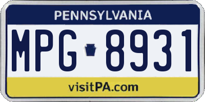 PA license plate MPG8931