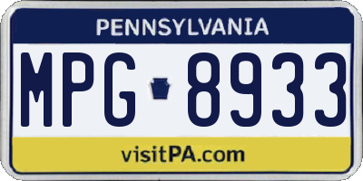 PA license plate MPG8933